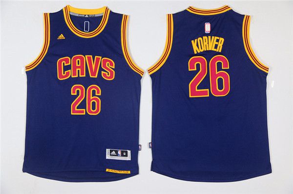 Men NBA Cleveland Cavaliers 26 Korver Blue Game Jerseys